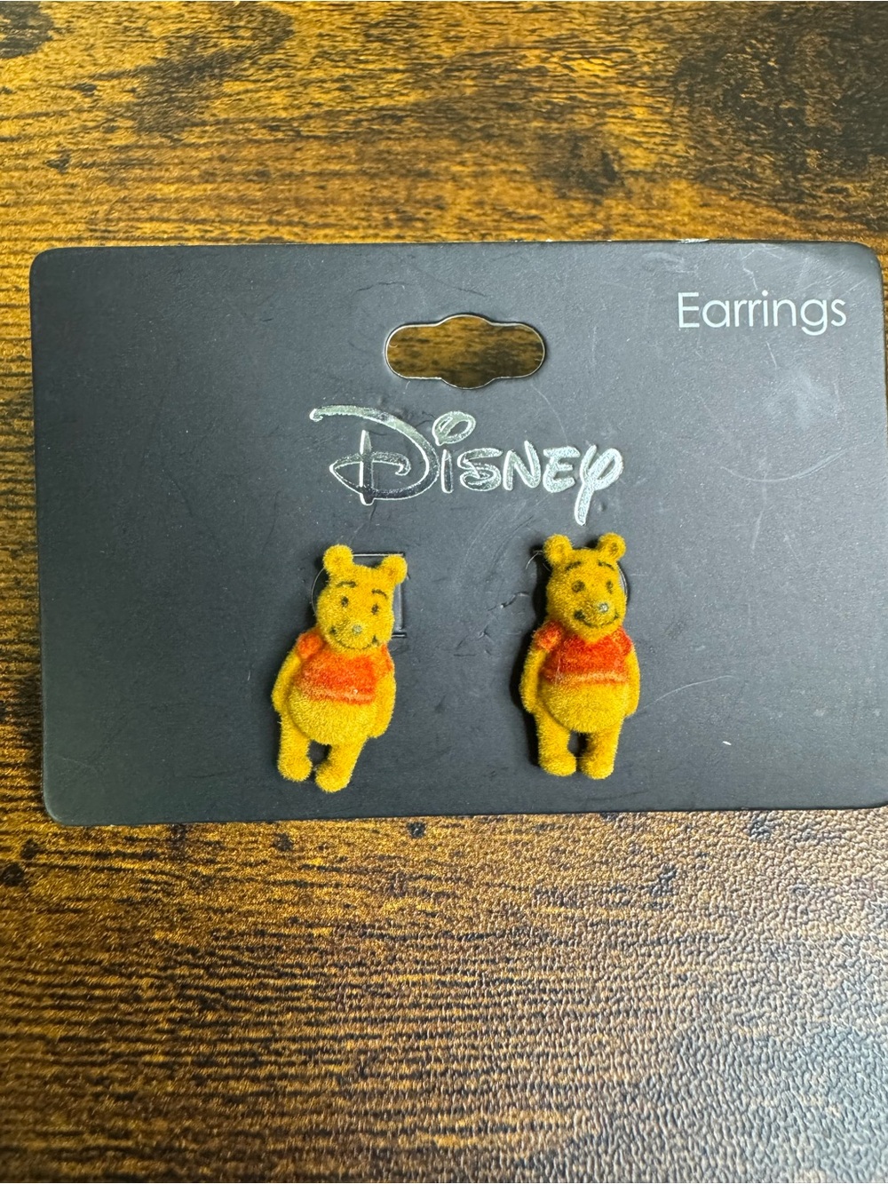 Disney Winnie the Pooh Yellow and Red Fuzzy Stud Earrings